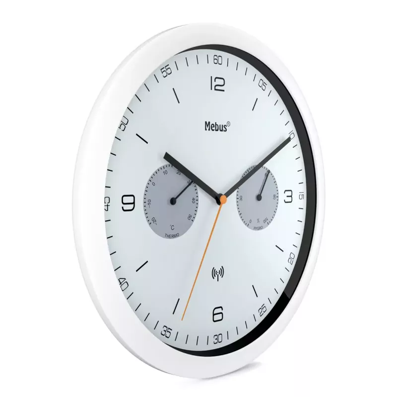 Reloj de pared/sobremesa Mebus 52826 redondo negro gris blanco