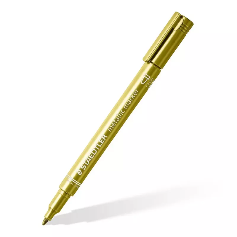 Staedtler 8323-S BK2 rotulador metálico, punta redonda 1-2 mm, oro/plata, paquete de 2