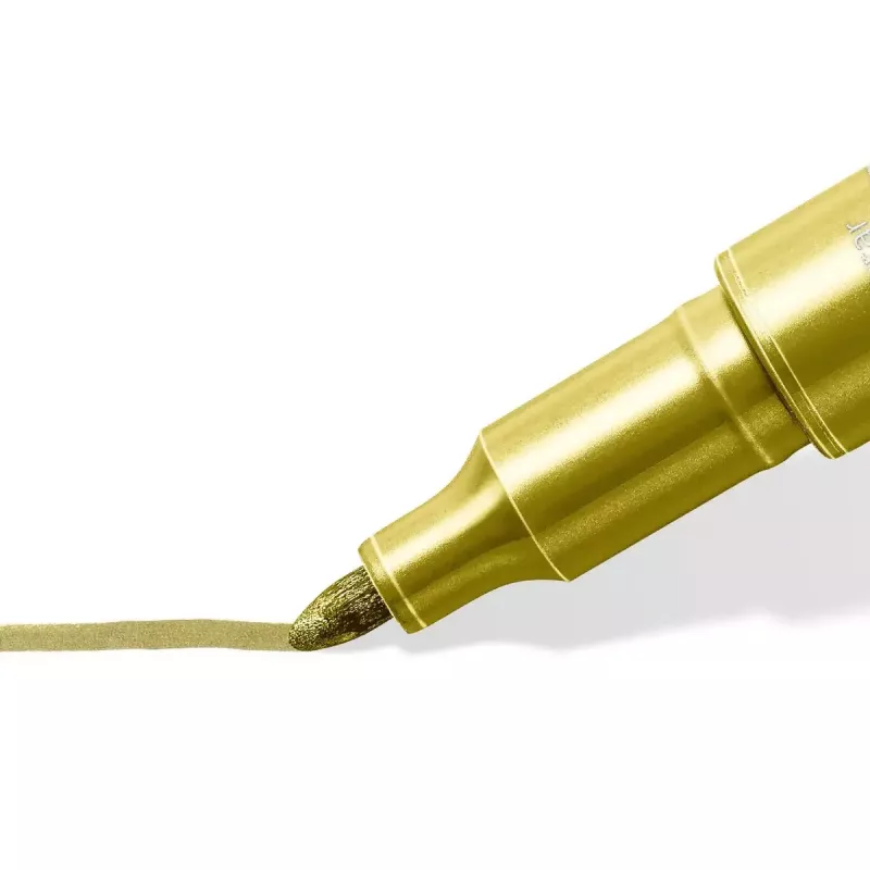 Staedtler 8323-S BK2 rotulador metálico, punta redonda 1-2 mm, oro/plata, paquete de 2