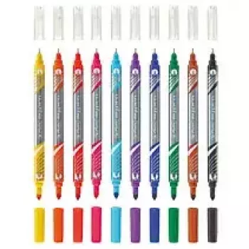 Rotulador Herlitz 11367232 punta fina 10 uds. negro azul marrón verde naranja rosa lila rojo amarillo