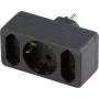 Adaptador de enchufe REV SCHWA 0512733777, 2 tomas schuko, negro