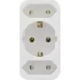 Adaptador de enchufe eléctrico REV 2 tomas con schuko, blanco, modelo 0512735777 WS