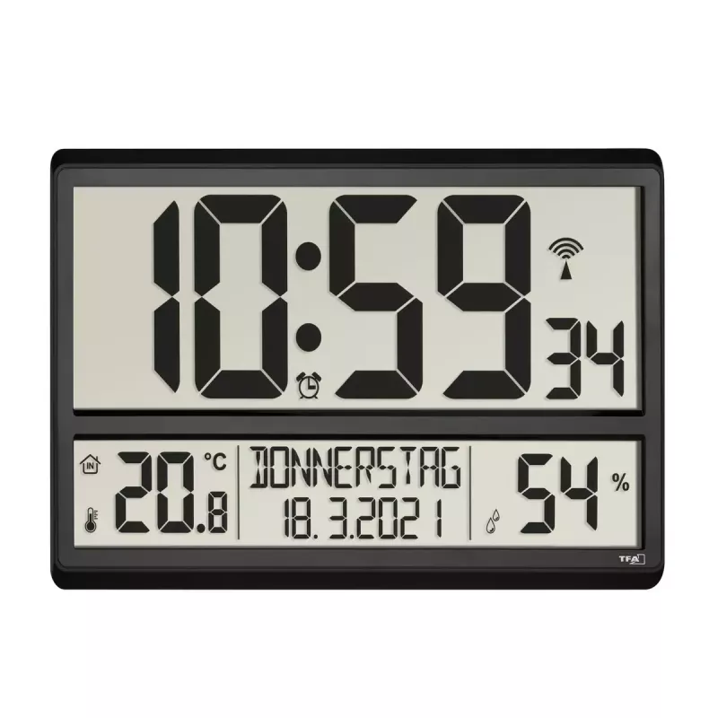 Despertador digital TFA-Dostmann 60.4520.01 negro a pilas