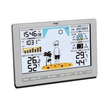 TFA-Dostmann Meteo Jack plata termómetro higrómetro barómetro interior exterior