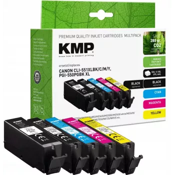 Multipack de cartuchos de tinta KMP compatible con Canon PGI-550/CLI-551 XL – Set multipack