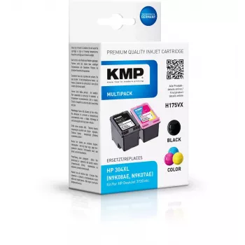 KMP 1759,4005 MultiPack cartuchos de tinta negro pigmentada + color con tinte, compatibles con HP 304XL