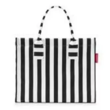 Bolsa tote Reisenthel Daily Shopper — negro/blanco, poliéster, 14 L, 420×170 mm