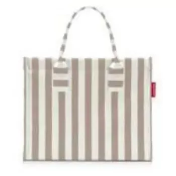Bolsa tote Reisenthel Daily Shopper — poliéster, 14 L, 420×170 mm, beige/blanco