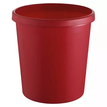 Papelera redonda plástico rojo Helit H6105825