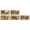 Cable HDMI MaxTrack C 215-1, HDMI Type-A a Type-A, 1 m, HDMI 2.1, 18 Gbit/s, negro