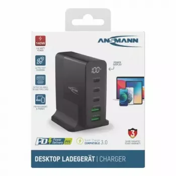 Cargador de interior Ansmann DC5140PD Universal negro carga rápida USB