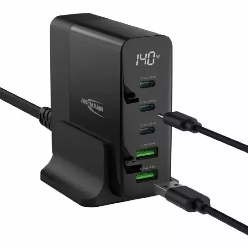 Cargador de interior Ansmann DC5140PD Universal negro carga rápida USB