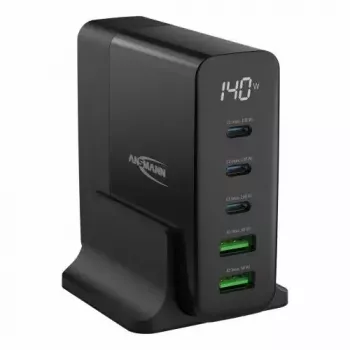 Cargador de interior Ansmann DC5140PD Universal negro carga rápida USB
