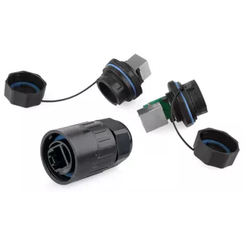 Conector de cable RJ45 Alcasa IC06-R102 negro cobre plástico gel de sílice