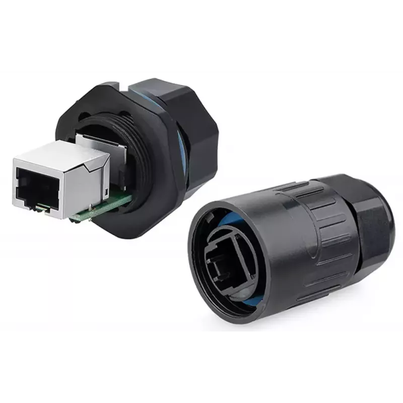 Conector de cable RJ45 Alcasa IC06-R102 negro cobre plástico gel de sílice