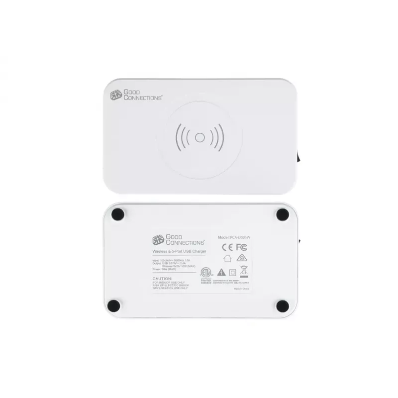 Cargador móvil Alcasa PCA-D005W universal blanco AC inalámbrico carga rápida