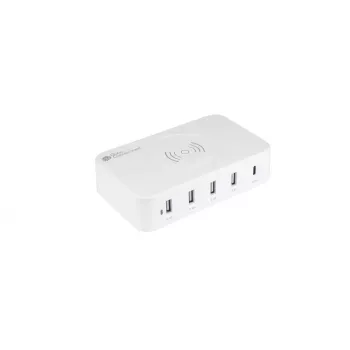 Cargador móvil Alcasa PCA-D005W universal blanco AC inalámbrico carga rápida