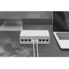 Patch panel DIGITUS de sobremesa modular en blanco, apantallado, 8 puertos, acero, gris, montaje en pared