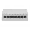 Patch panel DIGITUS de sobremesa modular en blanco, apantallado, 8 puertos, acero, gris, montaje en pared