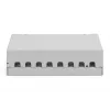 Patch panel DIGITUS de sobremesa modular en blanco, apantallado, 8 puertos, acero, gris, montaje en pared