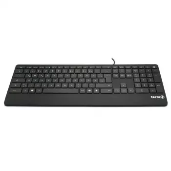 Teclado Wortmann AG 4000 con cable USB Copilot QWERTZ 105 teclas distribución alemana cable de 1,80 m negro