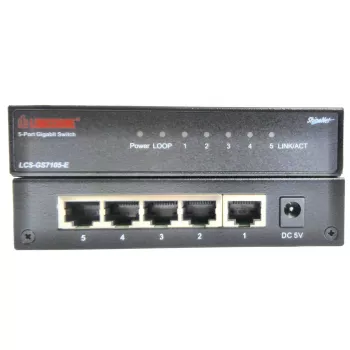 Switch de red no gestionado Longshine LCS-GS7105-E — 5 puertos Gigabit RJ-45, negro