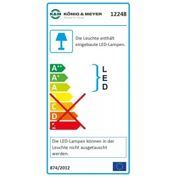 Lámpara para atril König & Meyer 12248-000-55 LED batería AC negra