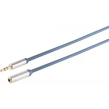 Cable de audio ShiverPeaks de 3,5 mm con conector fino cromado, contactos dorados, 3,00 m