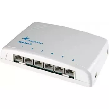 Telegaertner MPD6-HS K Cat.6A mini distribuidor, 6x RJ45, blanco alpino