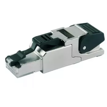 Conector macho RJ-45 Telegärtner MFP8 T568 A Cat.6A, negro/plata