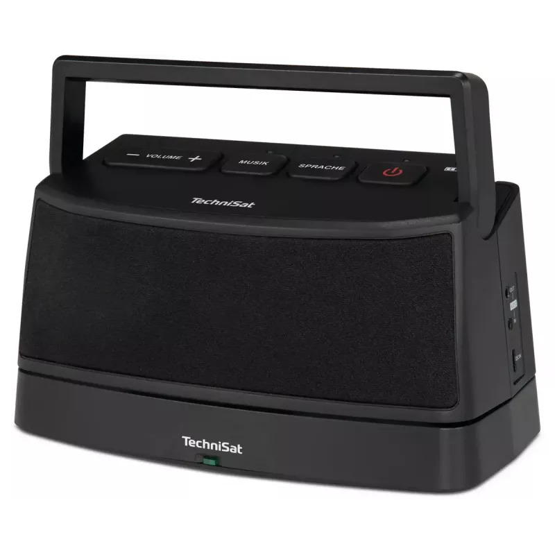 Altavoz estéreo portátil TECHNISAT ISIBOX 1 — 4 W RMS, con cable e inalámbrico, batería integrada, USB-C, negro