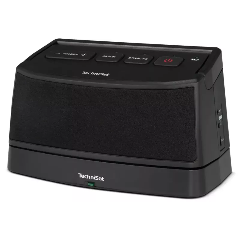 Altavoz estéreo portátil TECHNISAT ISIBOX 1 — 4 W RMS, con cable e inalámbrico, batería integrada, USB-C, negro