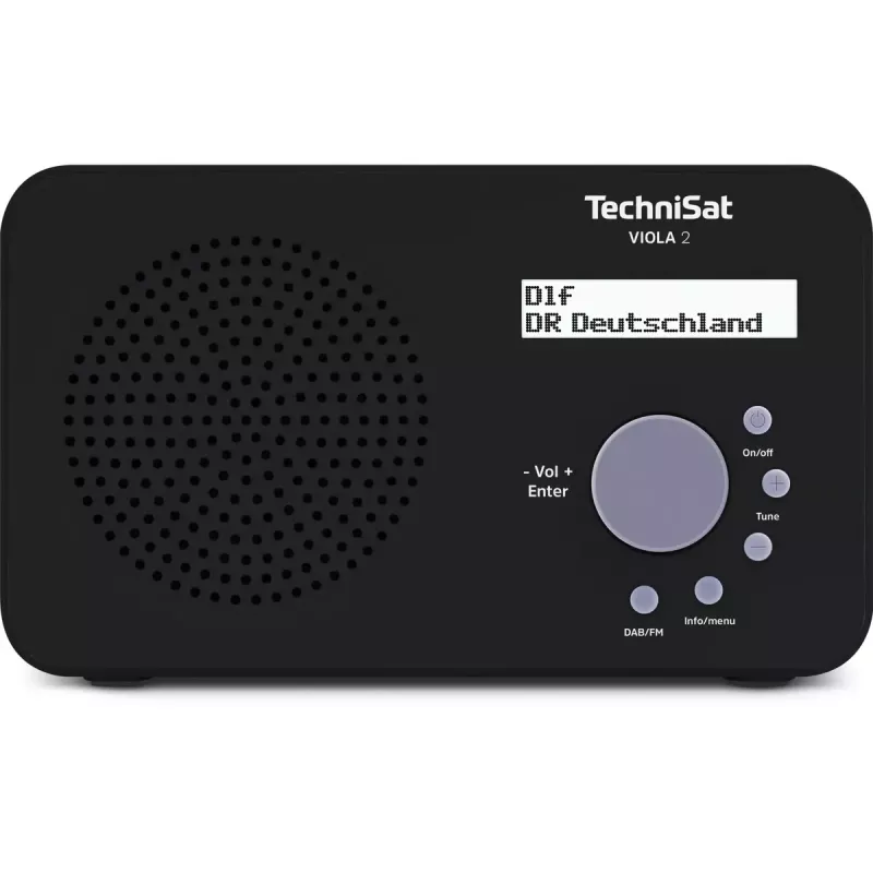 Radio portátil TECHNISAT VIOLA 2 – DAB+ y FM, pantalla LCD, 1 W, jack 3,5 mm, negro