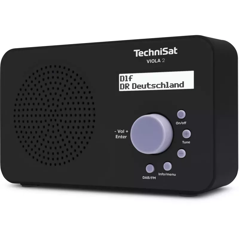 Radio portátil TECHNISAT VIOLA 2 – DAB+ y FM, pantalla LCD, 1 W, jack 3,5 mm, negro