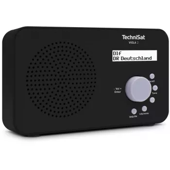 Radio portátil TECHNISAT VIOLA 2 – DAB+ y FM, pantalla LCD, 1 W, jack 3,5 mm, negro