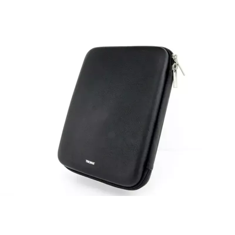 Estuche de maquillaje/manicura TROIKA CBO11/BK negro cuero terciopelo 160x220x50mm