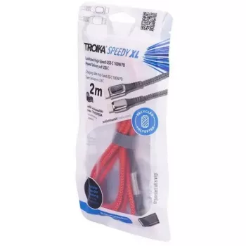Cable de carga TROIKA SPEEDY XL rojo — cable USB de carga duradero, modelo CBL20/RD