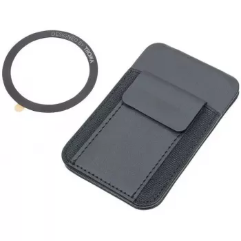 Tarjetero TROIKA CCM25/BK cuero cartera compacta, diseño slim, negro