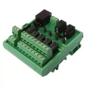 Caja de relés convertidor/repetidor/aislador serie, ONLINE USV-Systeme CON_R_AUX, 12 V, 500 mA, 68×45×78 mm, 0,1 kg, negro/verde