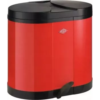 Papelera Wesco Ökosammler Beta roja 20 L, modelo 112747, estructura de acero, apertura con pedal