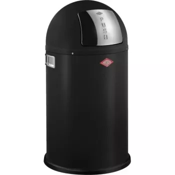Cubo de basura WESCO Pushboy Jr. 22 L negro mate, tapa de apertura por presión, cubo de cocina compacto