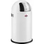 Papelera Wesco Pushboy Jr. 22 l, blanco mate – tapa de presión sin pedal, cubo de cocina compacto