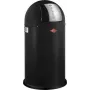 Papelera Wesco Pushboy 50 l, negro mate, tapa de presión sin pedal