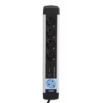 Regleta de alimentación Olympia MS 2500 1,5 m 5 tomas de corriente para interior negro plateado