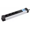 Regleta de alimentación Olympia MS 2500 1,5 m 5 tomas de corriente para interior negro plateado