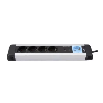 Regleta de alimentación Olympia MS 2500 1,5 m 5 tomas de corriente para interior negro plateado