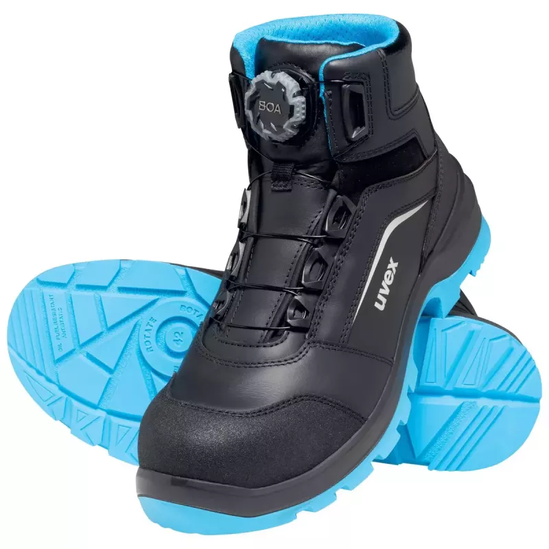 Botas de seguridad Uvex xenova BOA S1P unisex adultos negro azul piel PU