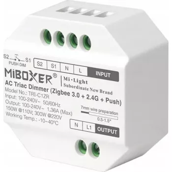 Control de iluminación LED MiBoxer TRI-C1ZR ZigBee 2,4 GHz — módulo de control inteligente RGB/RGBW