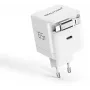 Cargador GaN de 65W de RealPower, 65 vatios, dos puertos USB-C, blanco