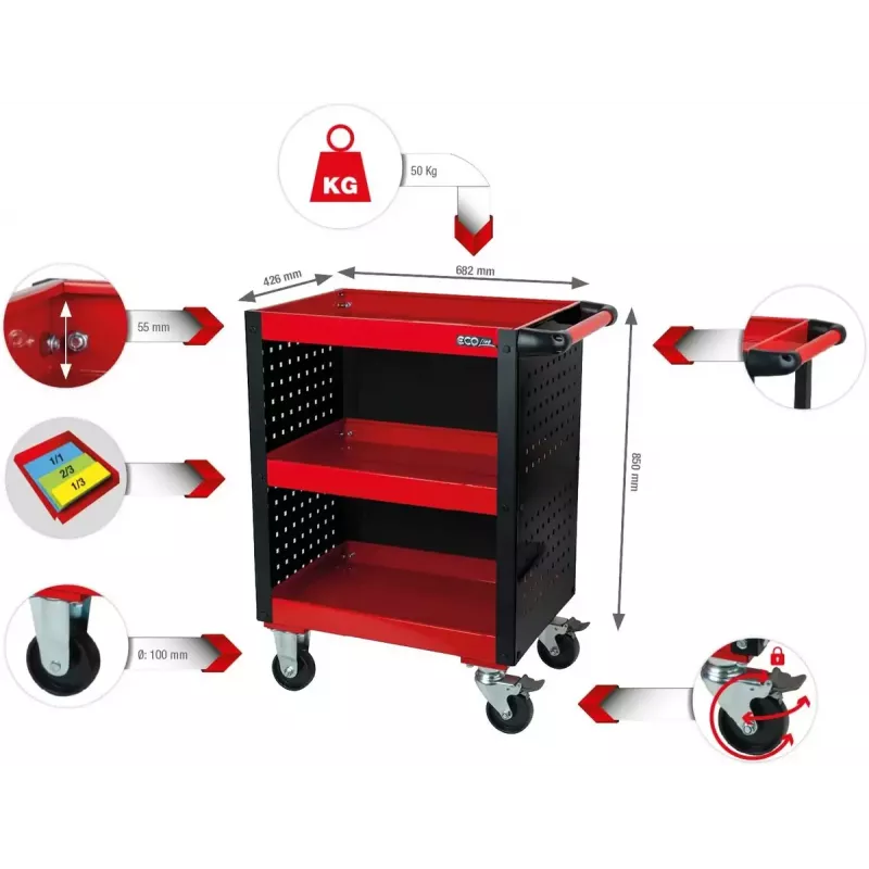 KS Tools ECOline carro de servicio para taller (890.0006)